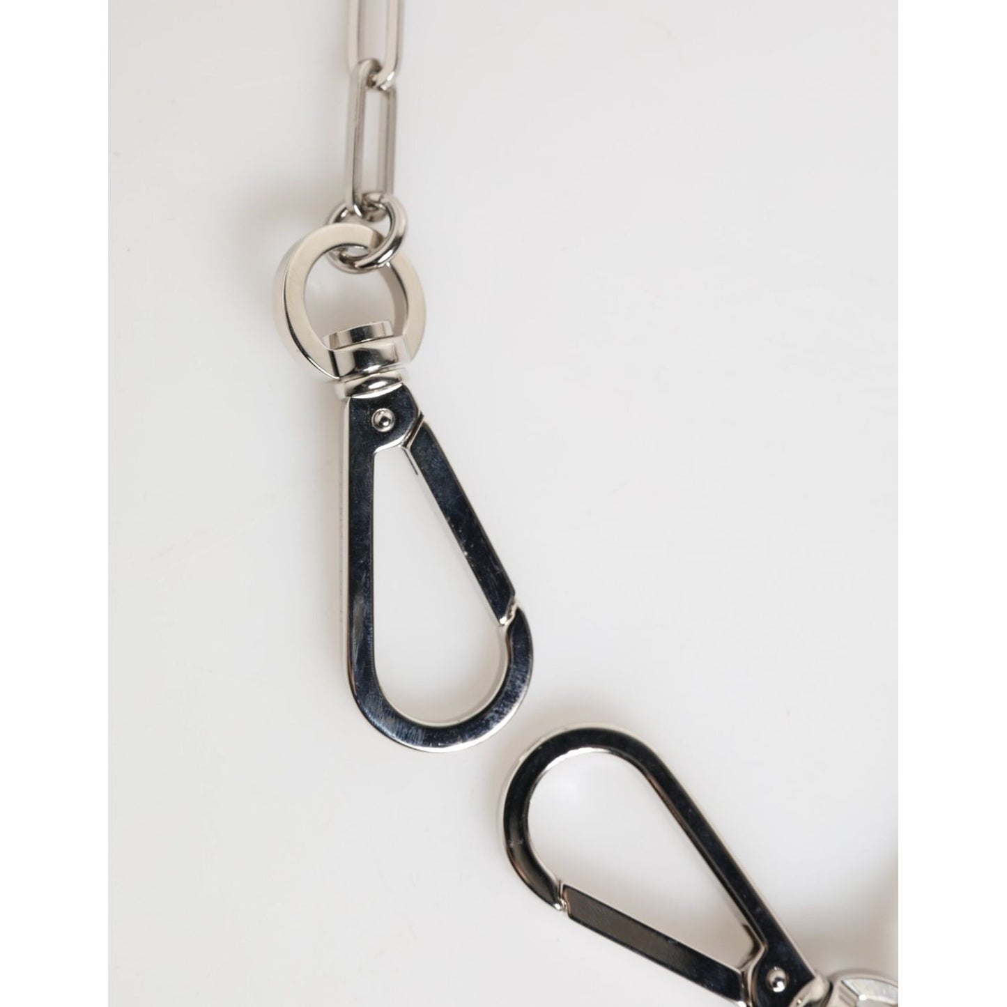 Dolce & Gabbana Silver Tone Metal Chain DG Logo Pendant Men Necklace SMY11024