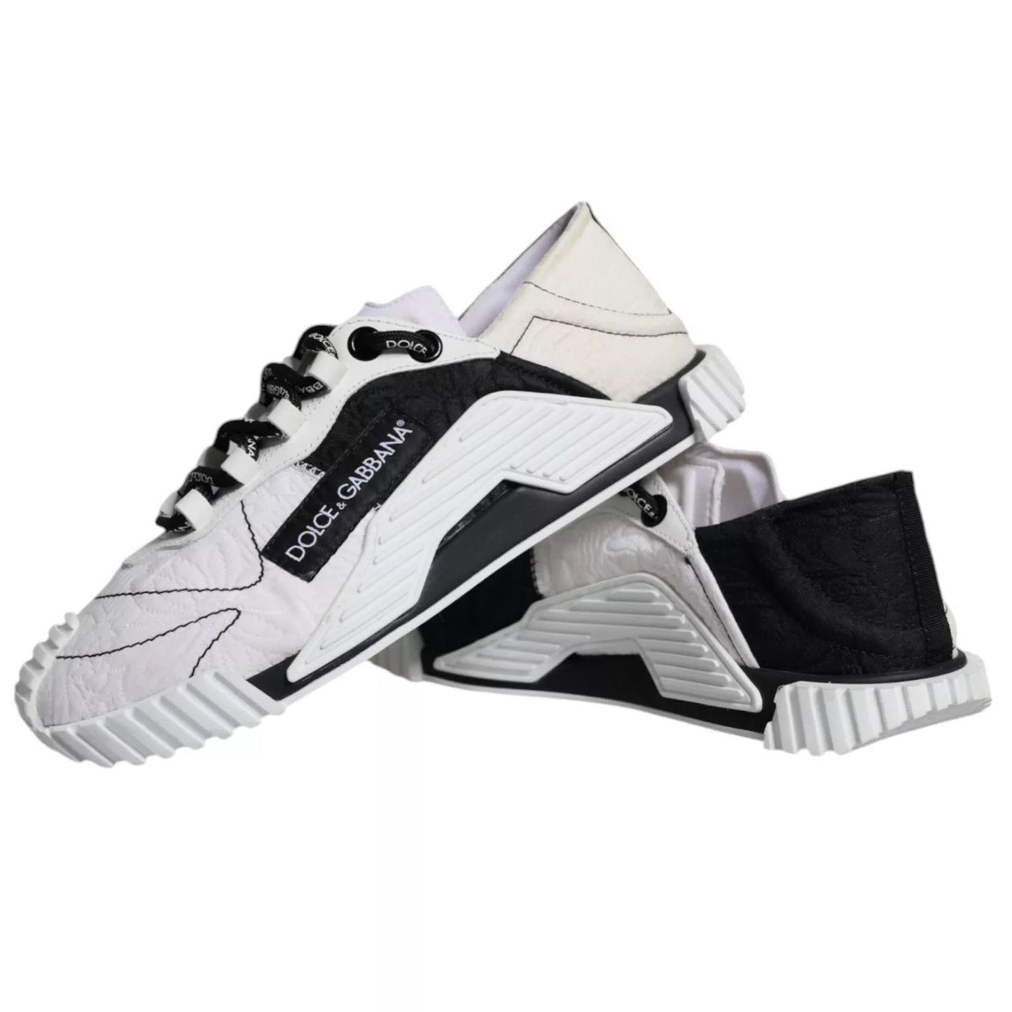 Dolce & Gabbana White Black Low Top NS1 Sneakers Shoes LA11821#2-37
