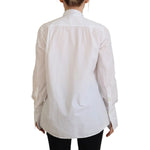 Dolce & Gabbana White Cotton Collared Long Sleeves Formal Top TSH82997-36