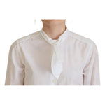 Dolce & Gabbana White Cotton Collared Long Sleeves Formal Top TSH82997-36