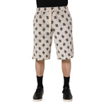 Dolce & Gabbana White Cotton DG Mania Print Men Bermuda Shorts PAN76247-48