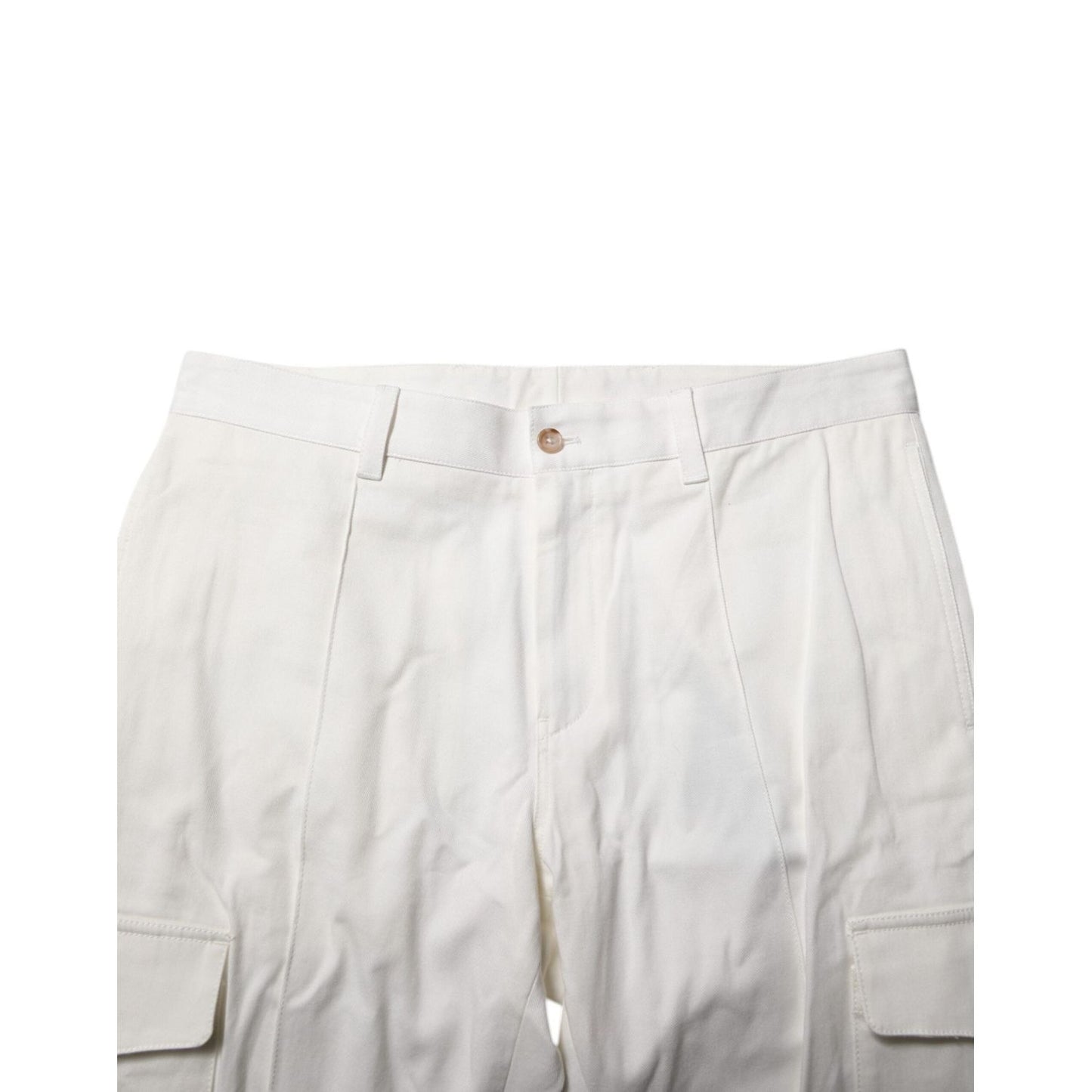 Dolce & Gabbana White Cotton Jogger Cargo Skinny Men Pants PAN76397-50