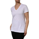 Dolce & Gabbana White Cotton Short Sleeve V-Neck Top T-shirt TSH878608-42