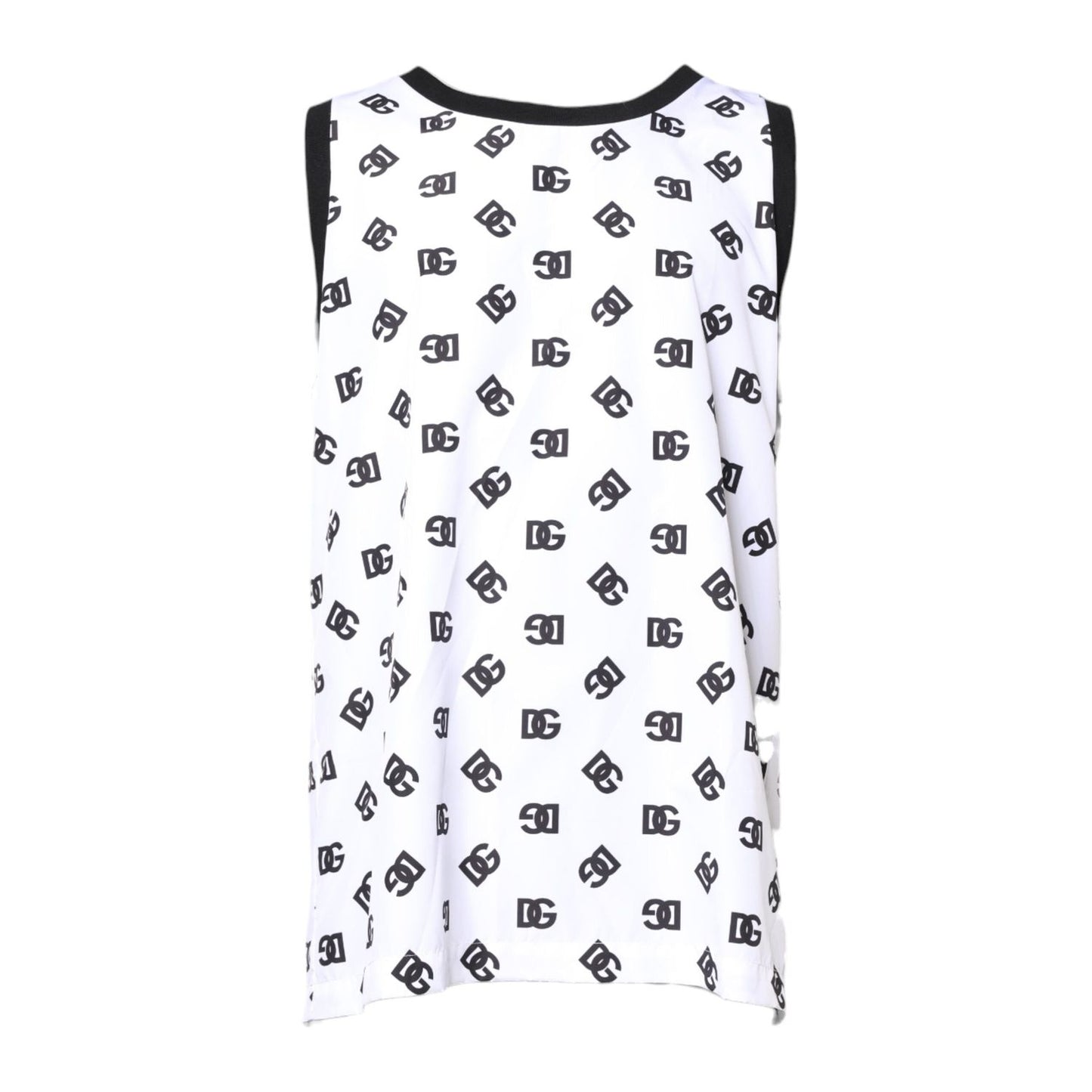 Dolce & Gabbana White Polyester Sleeveless DG Logo T-shirt TSH90337-50