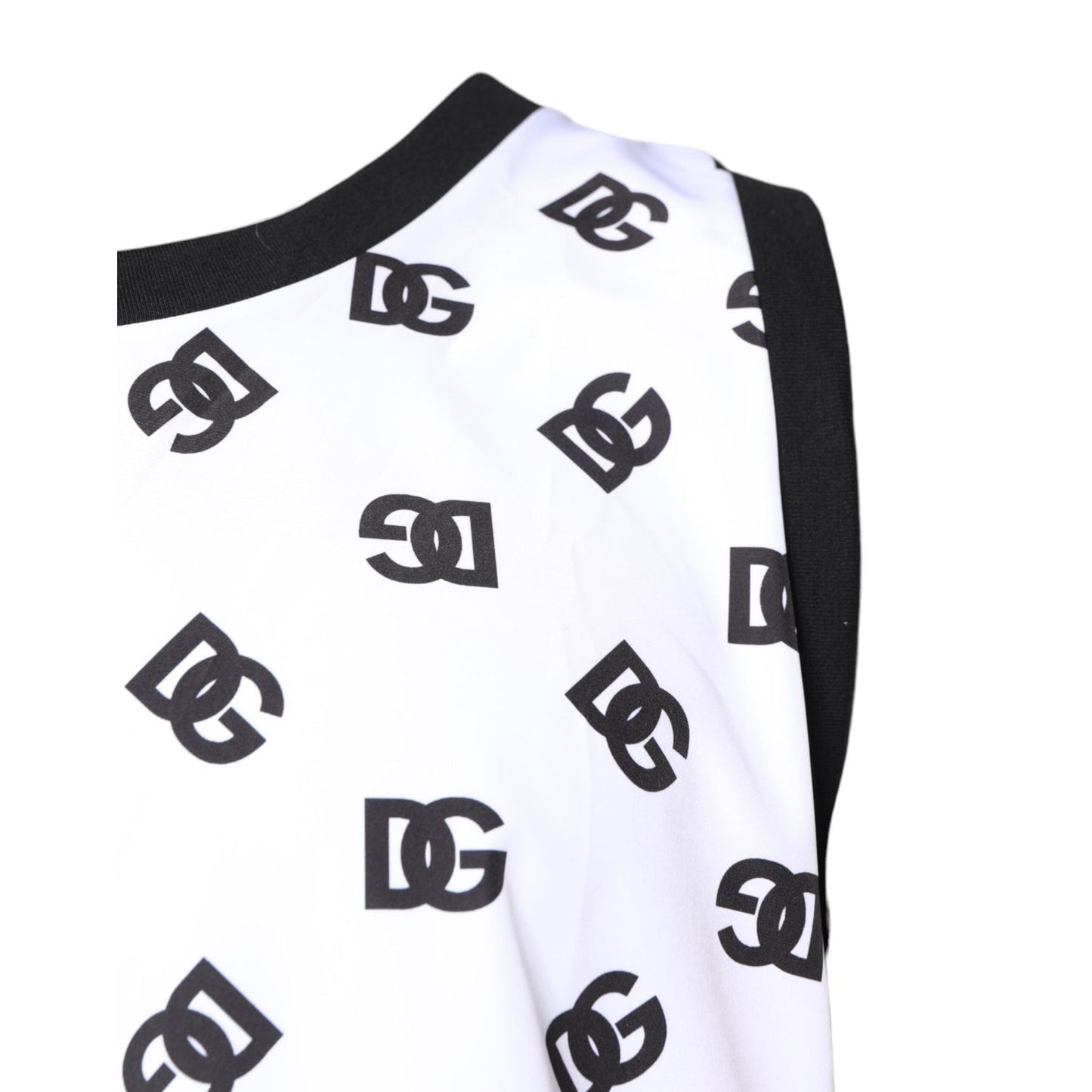 Dolce & Gabbana White Polyester Sleeveless DG Logo T-shirt TSH90337-50