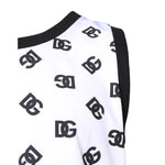 Dolce & Gabbana White Polyester Sleeveless DG Logo T-shirt TSH90337-50