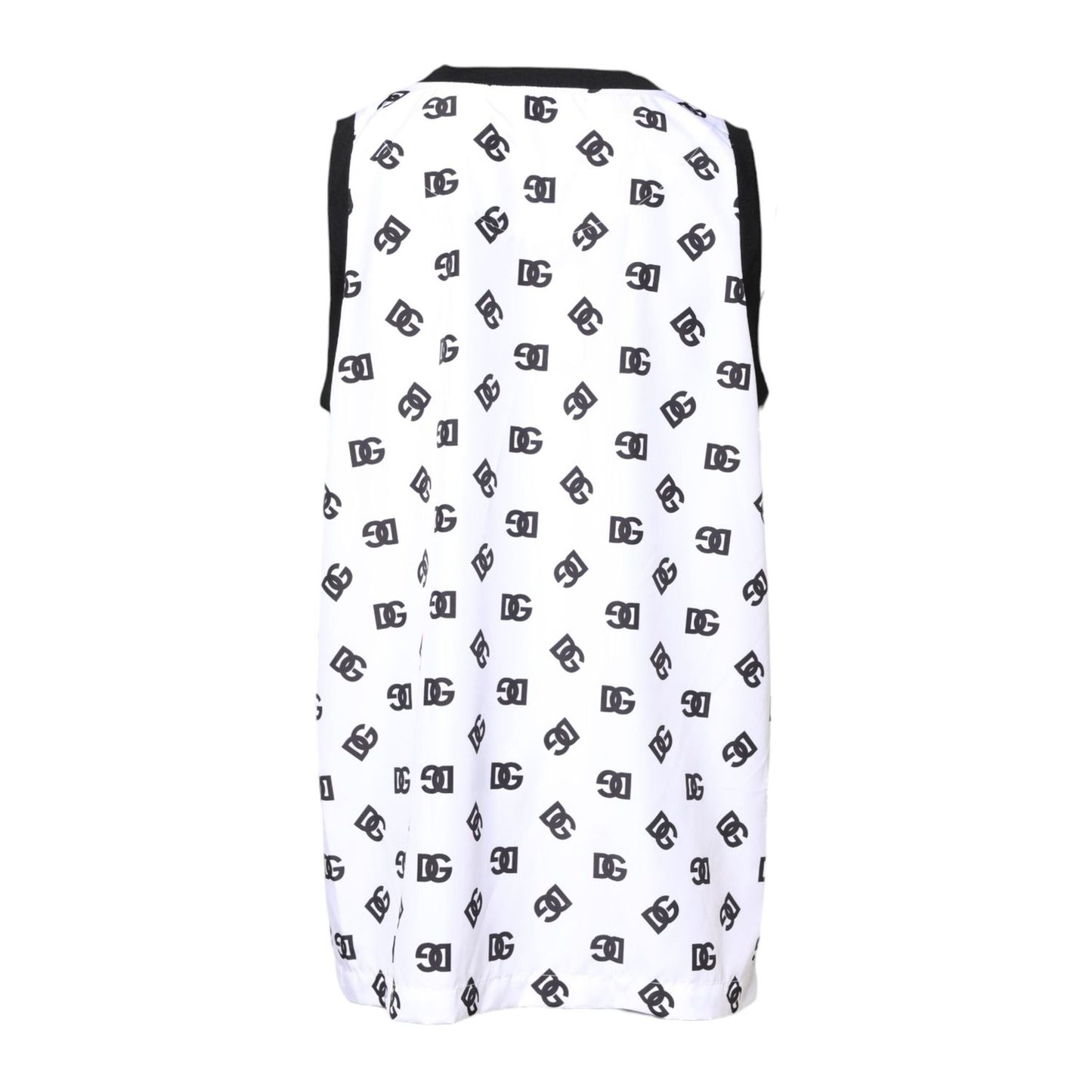 Dolce & Gabbana White Polyester Sleeveless DG Logo T-shirt TSH90337-50