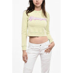 Dsquared² Dsquared² Cropped Crew-neck Sweatshirt with Frontal Logo DS-P684695-XS 1728,74866327712,Clothing,Dsquared²,Green,New with tags,Sweaters - Women - Clothing,Women,Women - Clothing,XS