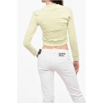 Dsquared² Dsquared² Cropped Crew-neck Sweatshirt with Frontal Logo DS-P684695-XS 1728,74866327712,Clothing,Dsquared²,Green,New with tags,Sweaters - Women - Clothing,Women,Women - Clothing,XS