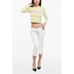 Dsquared² Dsquared² Cropped Crew-neck Sweatshirt with Frontal Logo DS-P684695-XS 1728,74866327712,Clothing,Dsquared²,Green,New with tags,Sweaters - Women - Clothing,Women,Women - Clothing,XS