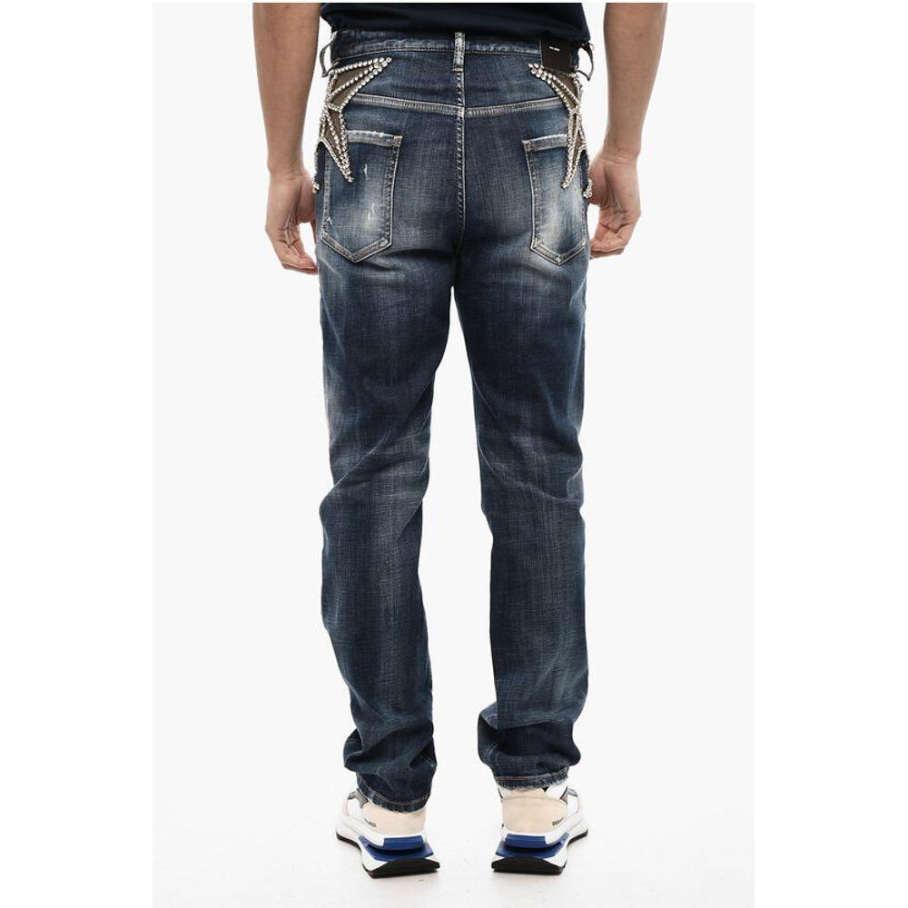 Dsquared² Regular Fit Jeans With Jewels 1728,74866327712,Blue,Clothing,Dsquared²,IT48 | M,Jeans & Pants - Men - Clothing,Men,Men - Clothing,New with tags Dsquared² DS-P684848-IT48 | M