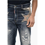 Dsquared² Regular Fit Jeans With Jewels 1728,74866327712,Blue,Clothing,Dsquared²,IT48 | M,Jeans & Pants - Men - Clothing,Men,Men - Clothing,New with tags Dsquared² DS-P684848-IT48 | M