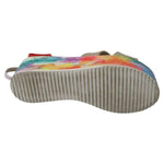 EBARRITO Multicolor Leather Ankle Strap Wedge Heel Sandals Shoes