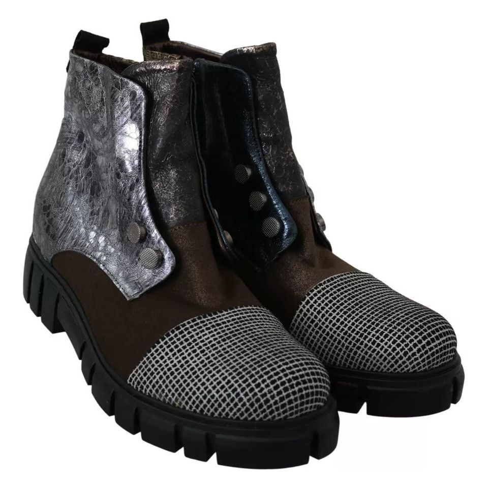 EBARRITO Multicolor Leather Suede Zipper Ankle Boots Shoes