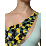 Elisabetta Franchi Mint Green One Shoulder Long Jumpsuit Dress 1728,67345645728,Clothing,Dresses - Women - Clothing,Elisabetta Franchi,Green,IT42|M,Material: 95% Viscose 5% Elastane,Preowned / Defect,Women,Women - Clothing Elisabetta Franchi DR281421-42