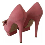 Elisabetta Franchi Pink Bow Stiletto Heel Pumps Shoes