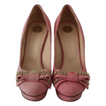 Elisabetta Franchi Pink Bow Stiletto Heel Pumps Shoes