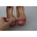 Elisabetta Franchi Pink Bow Stiletto Heel Pumps Shoes