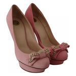 Elisabetta Franchi Pink Bow Stiletto Heel Pumps Shoes