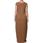 Fabiana Filippi Brown Sleeveless Deep V-neck A-line Long Maxi Dress 1728,67345645728,Brown,Clothing,Dresses - Women - Clothing,Fabiana Filippi,IT40|S,Material: 57% Acetate 43% Silk,Preowned / Defect,Women,Women - Clothing Fabiana Filippi DR281415-40