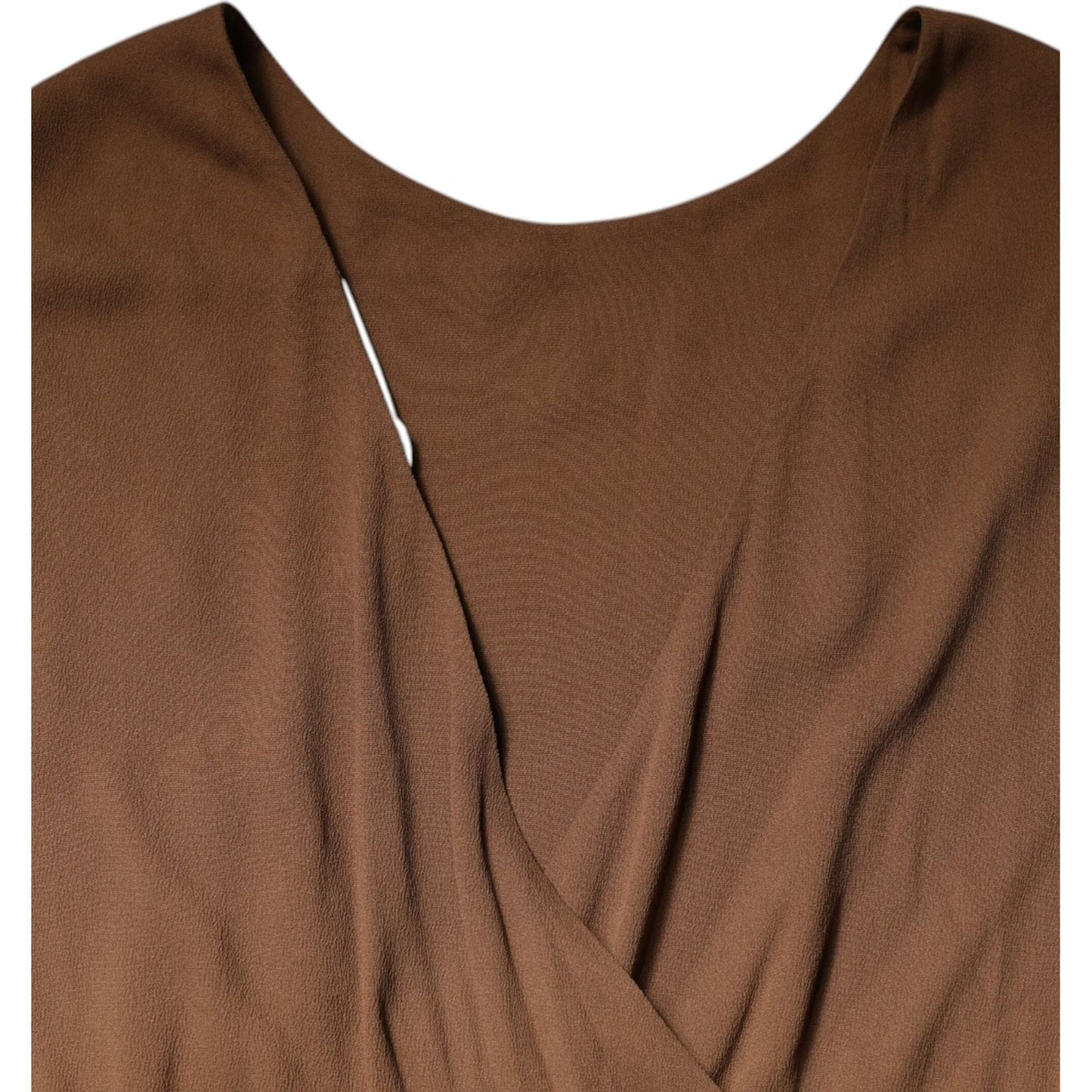 Fabiana Filippi Brown Sleeveless Deep V-neck A-line Long Maxi Dress 1728,67345645728,Brown,Clothing,Dresses - Women - Clothing,Fabiana Filippi,IT40|S,Material: 57% Acetate 43% Silk,Preowned / Defect,Women,Women - Clothing Fabiana Filippi DR281415-40