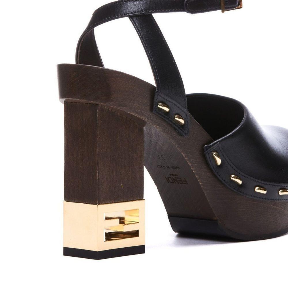 Fendi Decorative Heel Leather Pumps FE-8736331202772-EU36/US6