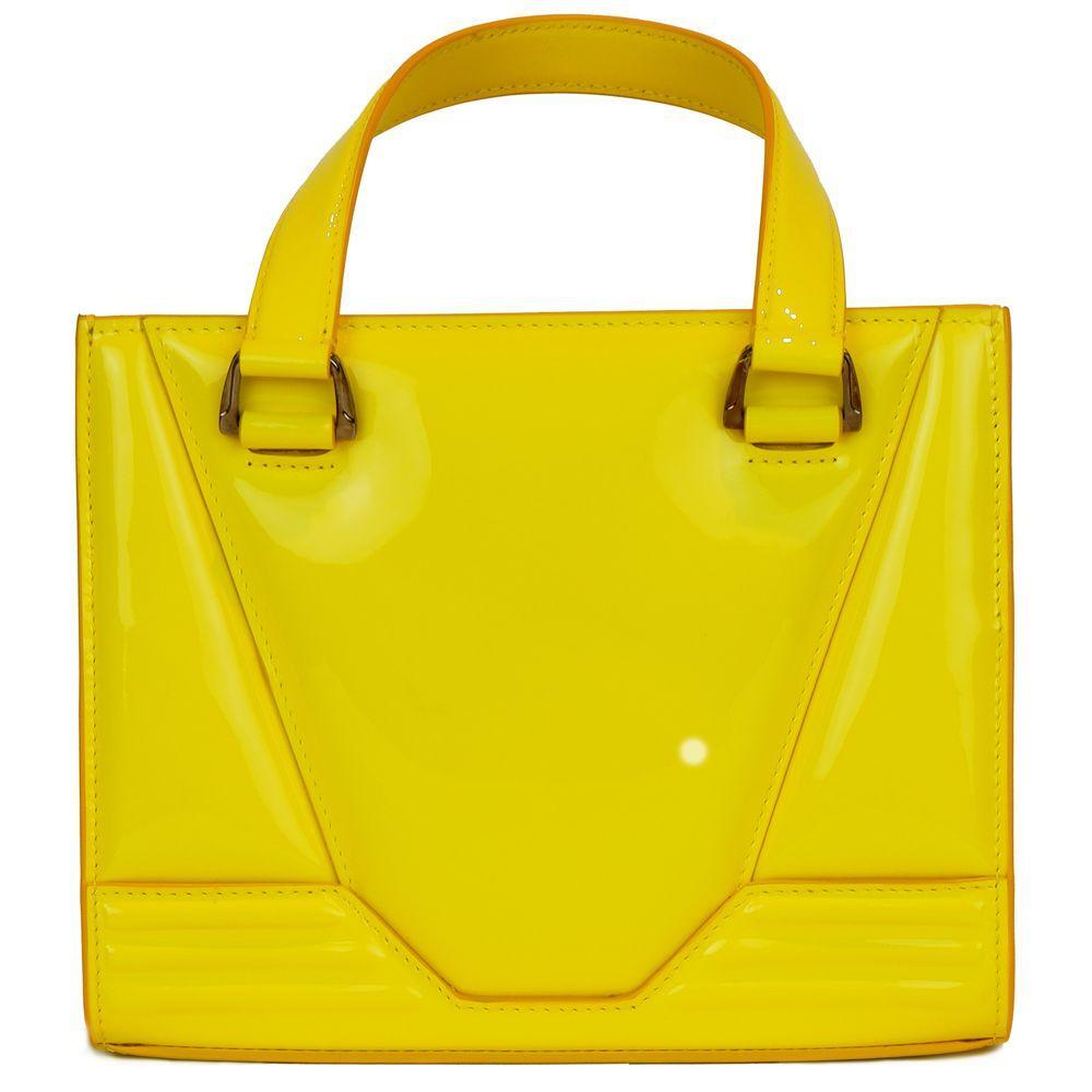 Ferrari Yellow Leather Handbag FE-14948