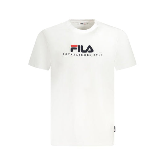Fila White Cotton Unisex T-Shirt with embroidered logo, premium organic cotton, and classic crew neck design for ultimate sporty chic style.