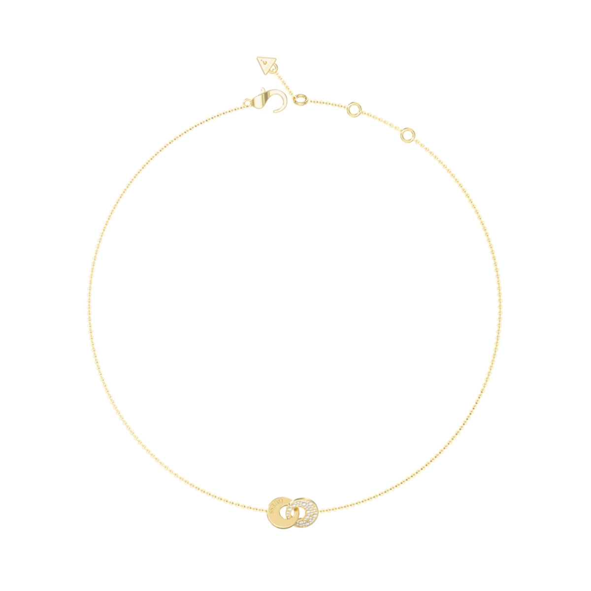 GUESS JEWELS JEWELRY Mod. JUBN05219JWYGT-U delicate gold necklace with interlocking pendant