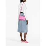 JACQUEMUS Le Grand Bambino Tote Bag in Fuchsia Handbag JACQUEMUS White Smoke