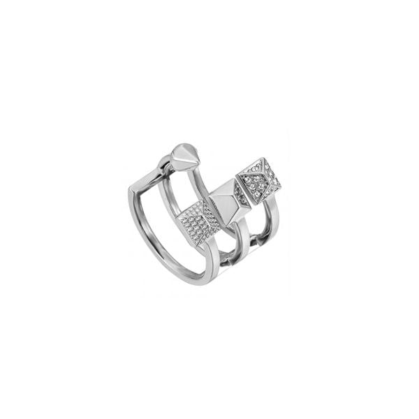 JUST CAVALLI JEWELS JEWELRY Mod. JCRG00170106 geometric silver ring