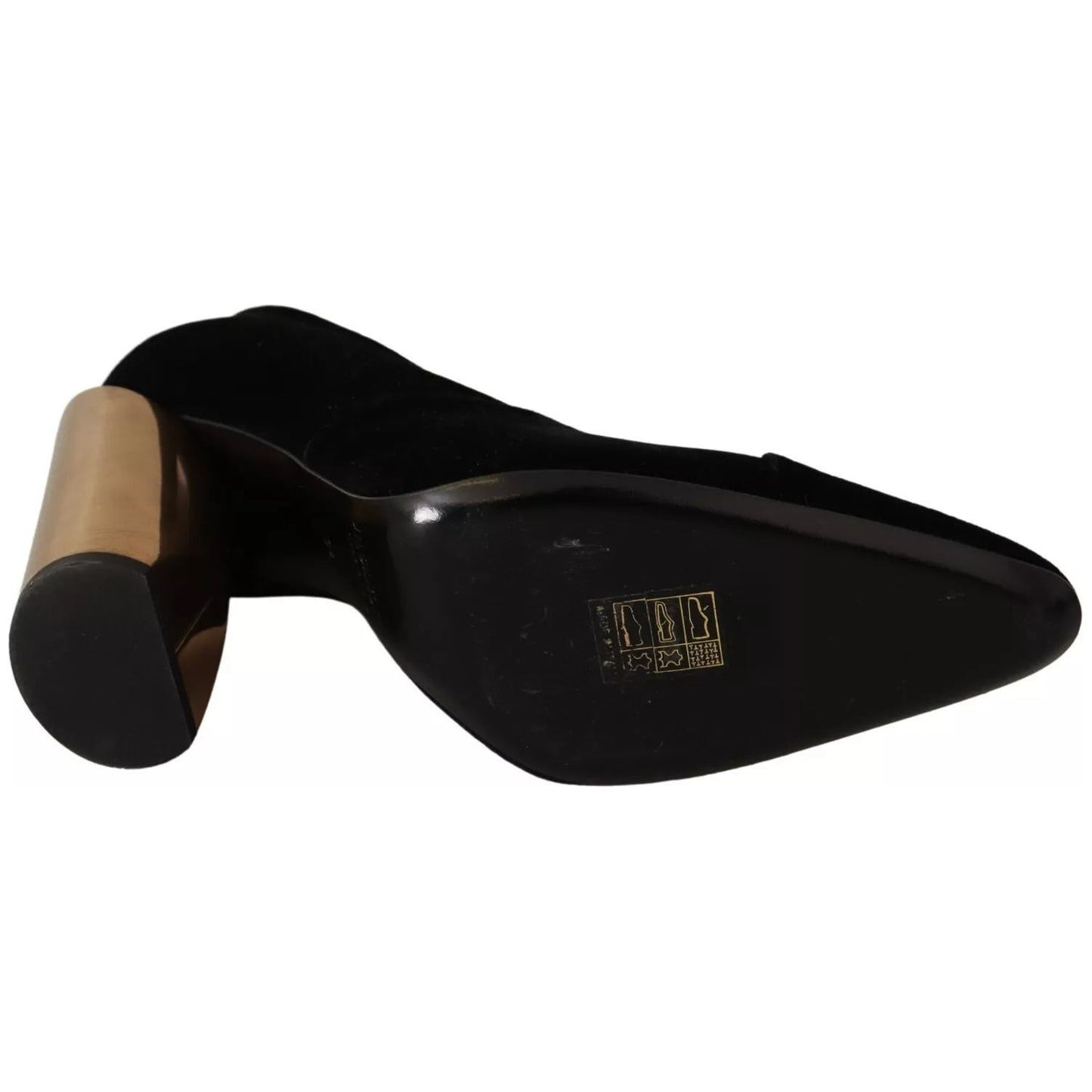 Jil Sander Black Leather Suede Block Heels Pumps Shoes