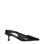 Jimmy Choo Black Leather Flat Sandals JI-15269028200713-EU36/US6