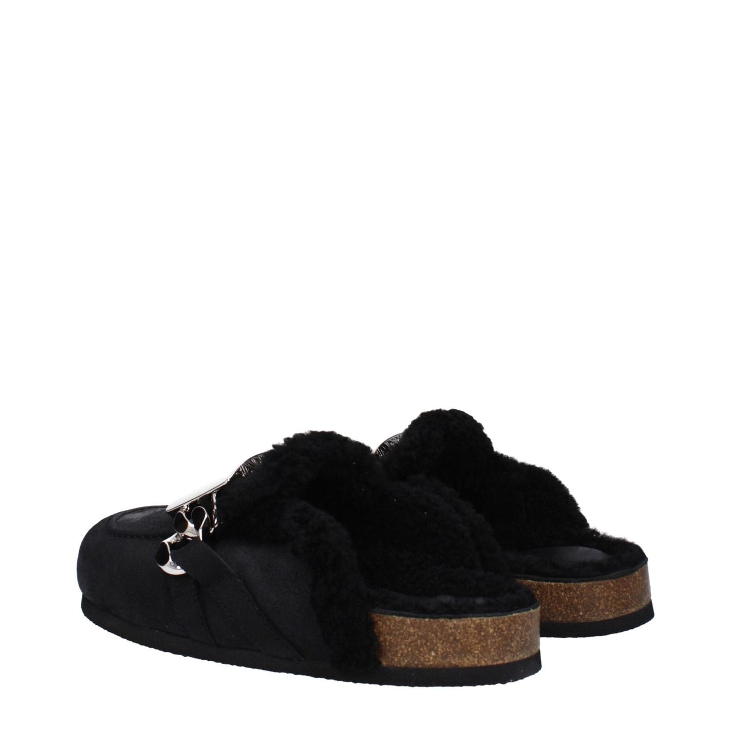 Jw Anderson Black Leather Slippers Sandals JW-8609867497737-EU41/US8