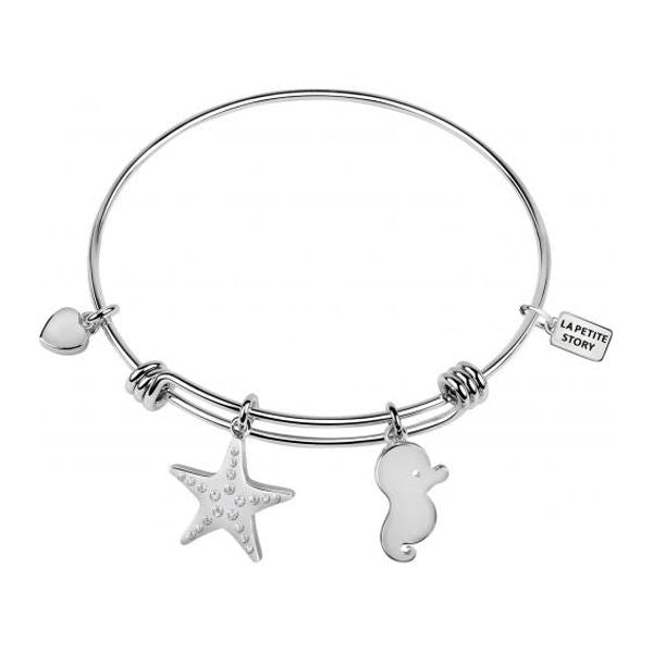LA PETITE STORY JEWELRY Mod. LPS05AQJ10 silver charm bracelet with starfish and seahorse