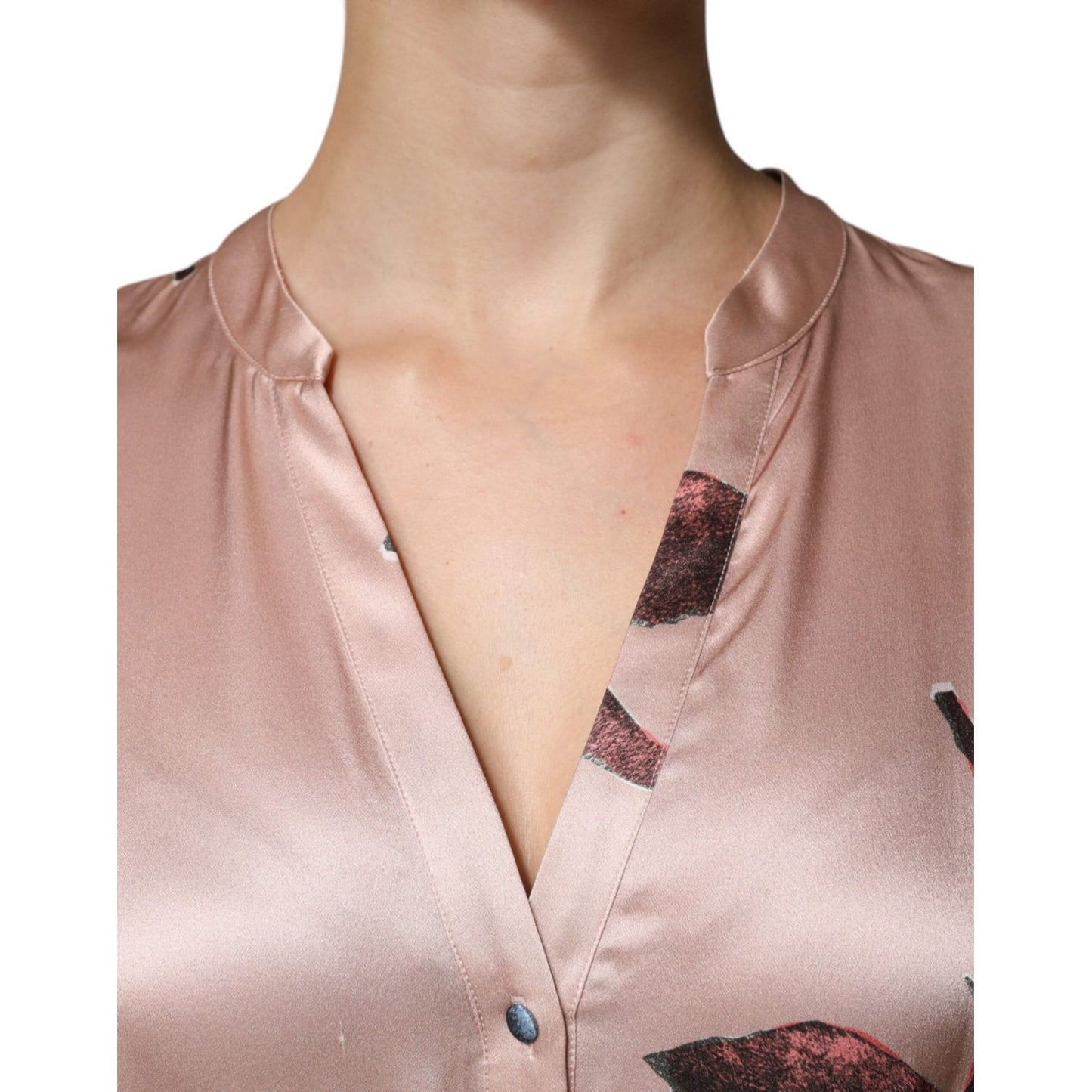 L'Autre Chose Pink Satin Floral Long Sleeves A-line Midi Dress 1728,67345645728,Clothing,Dresses - Women - Clothing,IT44 | L,L'Autre Chose,Material: 100% Silk,Pink,Preowned / Defect,Women,Women - Clothing L'Autre Chose DR281412-44
