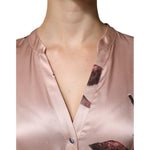 L'Autre Chose Pink Satin Floral Long Sleeves A-line Midi Dress 1728,67345645728,Clothing,Dresses - Women - Clothing,IT44 | L,L'Autre Chose,Material: 100% Silk,Pink,Preowned / Defect,Women,Women - Clothing L'Autre Chose DR281412-44