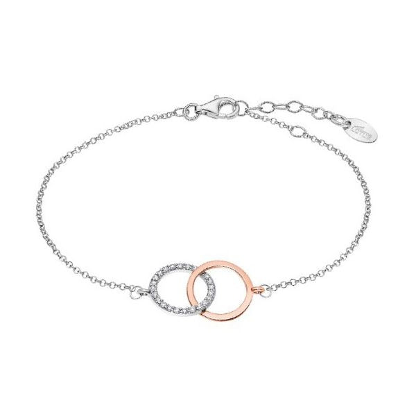 LOTUS JEWELS JEWELRY Mod. LP1955-2/1 luxury bracelet with dual-tone interlocking circles on a delicate chain.