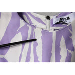 MSGM White Purple Patterned Viscose Short Sleeves Maxi Dress MSGM Gray