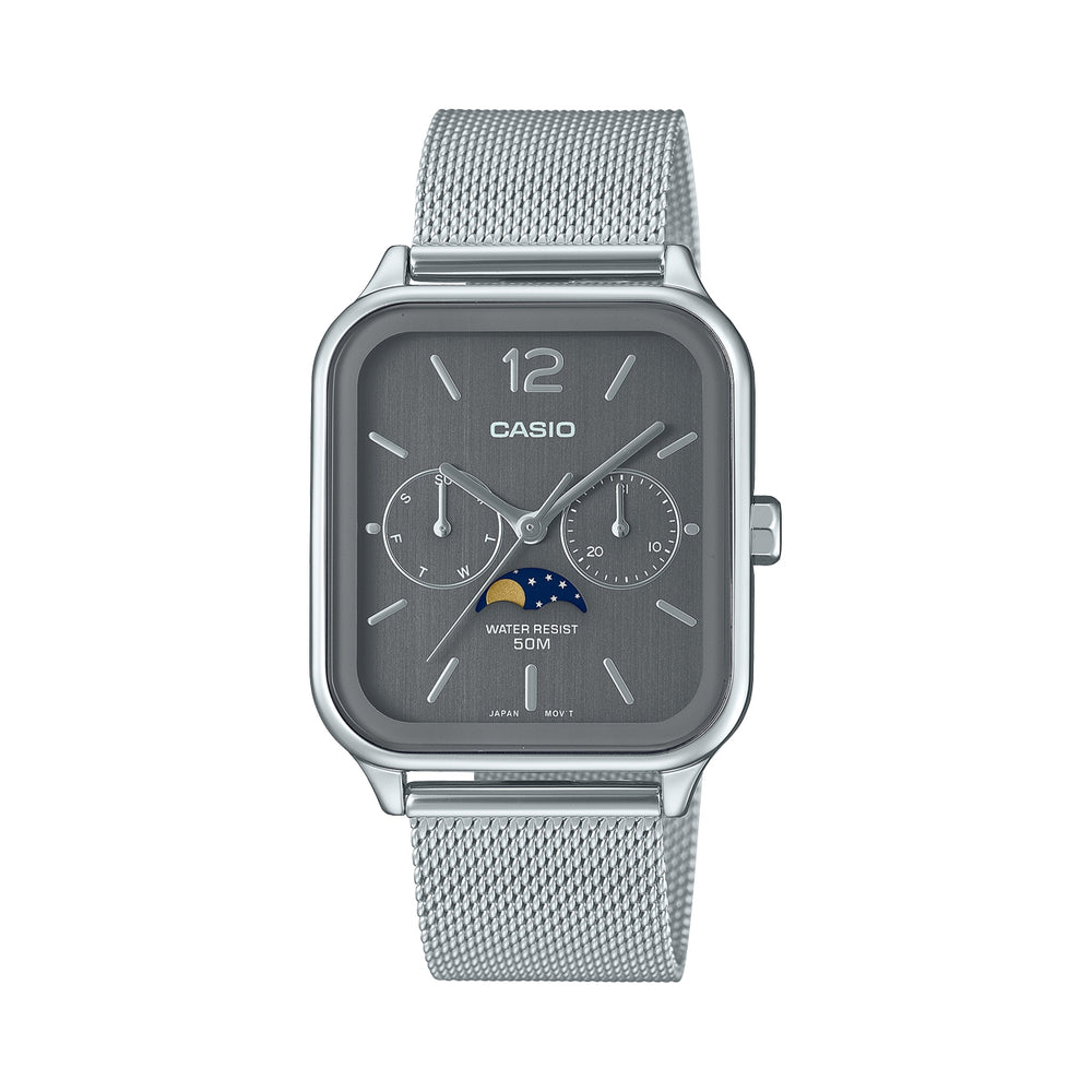 CASIO COLLECTION Mod. MOONPHASES - GREY MESH WATCHES