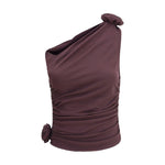 Magda Butrym One-shoulder Top 1728,72470364320,Clothing,IT36 | XS,Magda Butrym,New with tags,Purple,Tops & T-Shirts - Women - Clothing,Women,Women - Clothing Magda Butrym MA-106725BORDEAUX-IT36 | XS