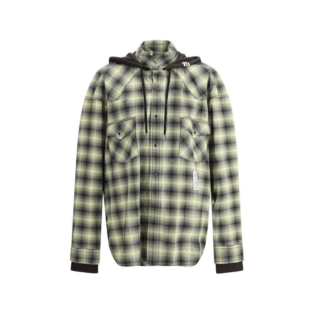 Maison Mihara Yasuhiro Hooded Shirt 1728,72470364320,Clothing,IT46 | S,IT48 | M,Maison Mihara Yasuhiro,Men,Men - Clothing,New with tags,Shirts - Men - Clothing,Yellow Maison Mihara Yasuhiro MA-J14SH183YELLOW-IT46 | S