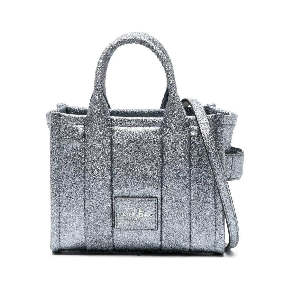 Marc Jacobs The Galactic Glitter Mini Tote Bag in Silver Shopper Marc Jacobs Light Slate Gray