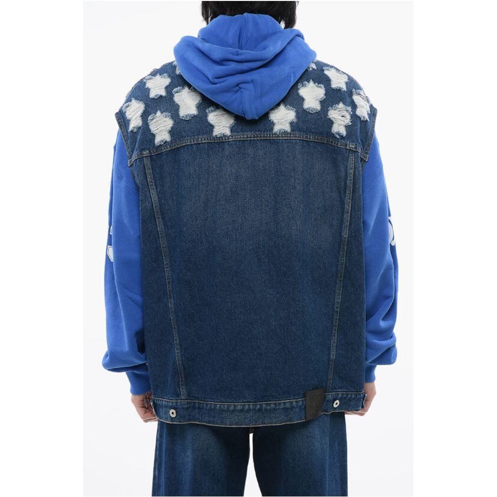 Off-White Off-White Distressed Effect STARS OVER Denim Vest OF-P647293-M 1728,74866327712,Blazers - Men - Clothing,Blue,Clothing,M,Men,Men - Clothing,New with tags,Off-White