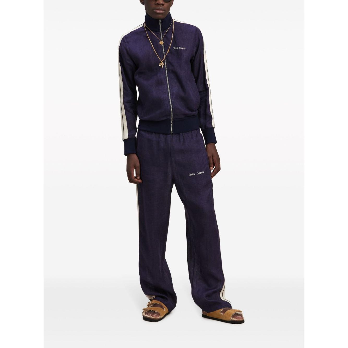 Palm Angels Palm Angels Sweaters Blue PMBD072S24FAB0014603 LDin,Men,Men > Clothing,Men > Clothing > Topwear,New In,Spring - Summer 2024,Yes Eu