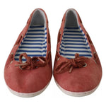 Pantofola D'Oro Scarlet Red Blue Stripe Flat Slip-On Shoes