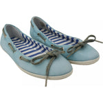 Pantofola D'Oro Sky Blue Suede Lace Bow Loafers Ballet Flat Shoes