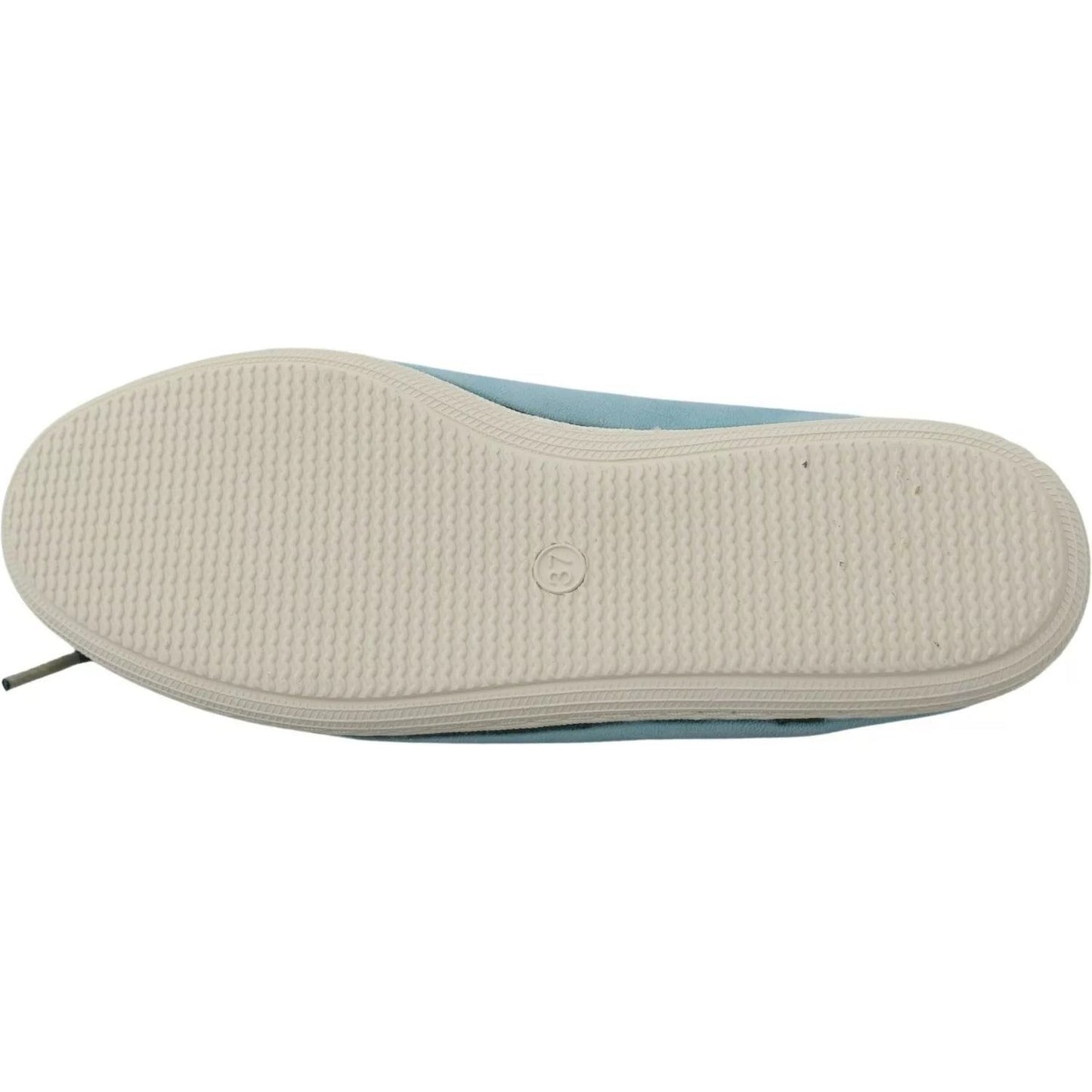 Pantofola D'Oro Sky Blue Suede Lace Bow Loafers Ballet Flat Shoes