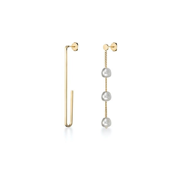 ROSEFIELD JEWELS JEWELRY Mod. JALPEG-J182 gold earrings with elegant pearl accents