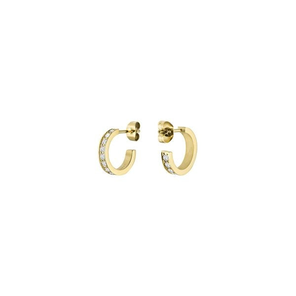 ROSEFIELD JEWELS JEWELRY Mod. JSHSCG-J251 elegant gold hoop earrings with sparkling accents